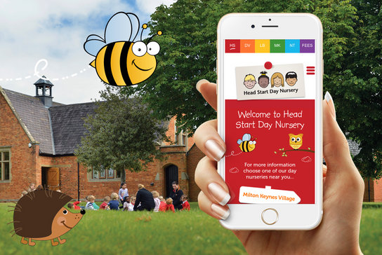 Responsive Website Design for Head Start Day Nursery shown on white iPhone