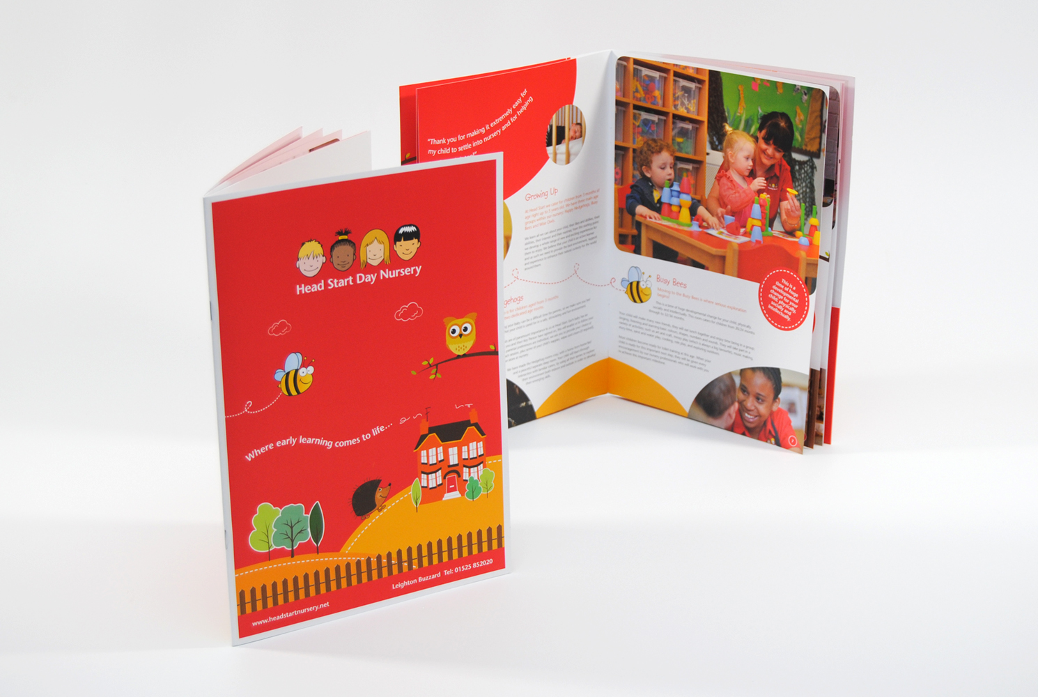 Brochure Design for Head Start Day Nursery - front cover and inside double-page-spread