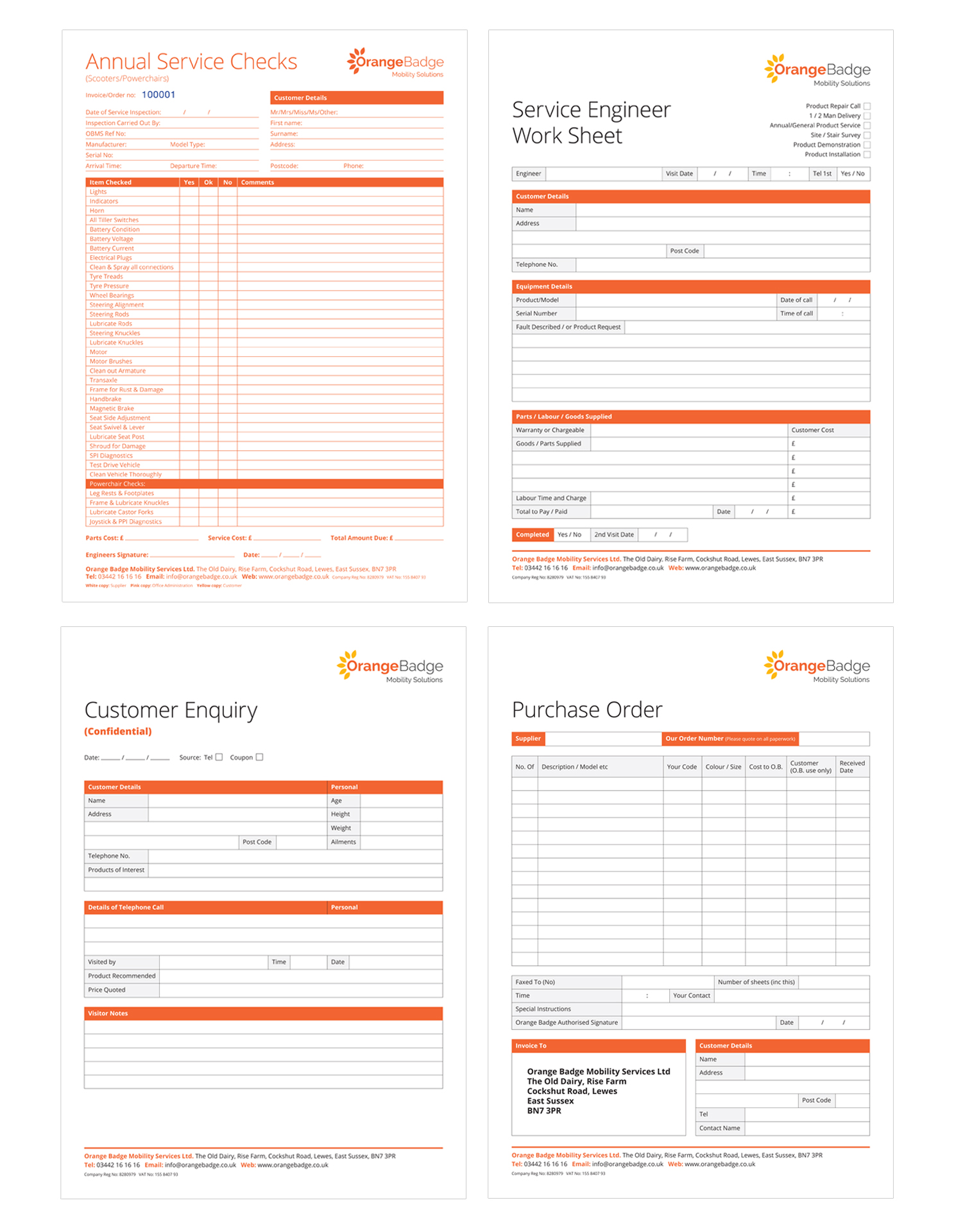 Orange Badge Stationery & Forms