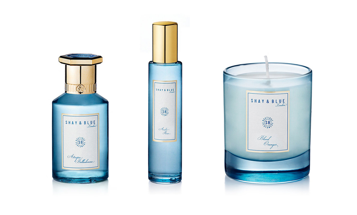 Shay & Blue Fragrances and Candle Product Label Design 1