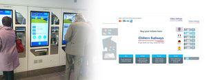 Ticket purchasing kiosk showing User Interface Design for Chiltern Railways