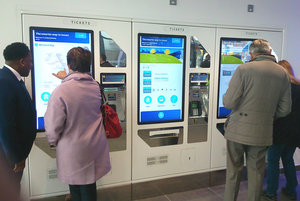 Ticket purchasing kiosk showing User Interface Design for Chiltern Railways