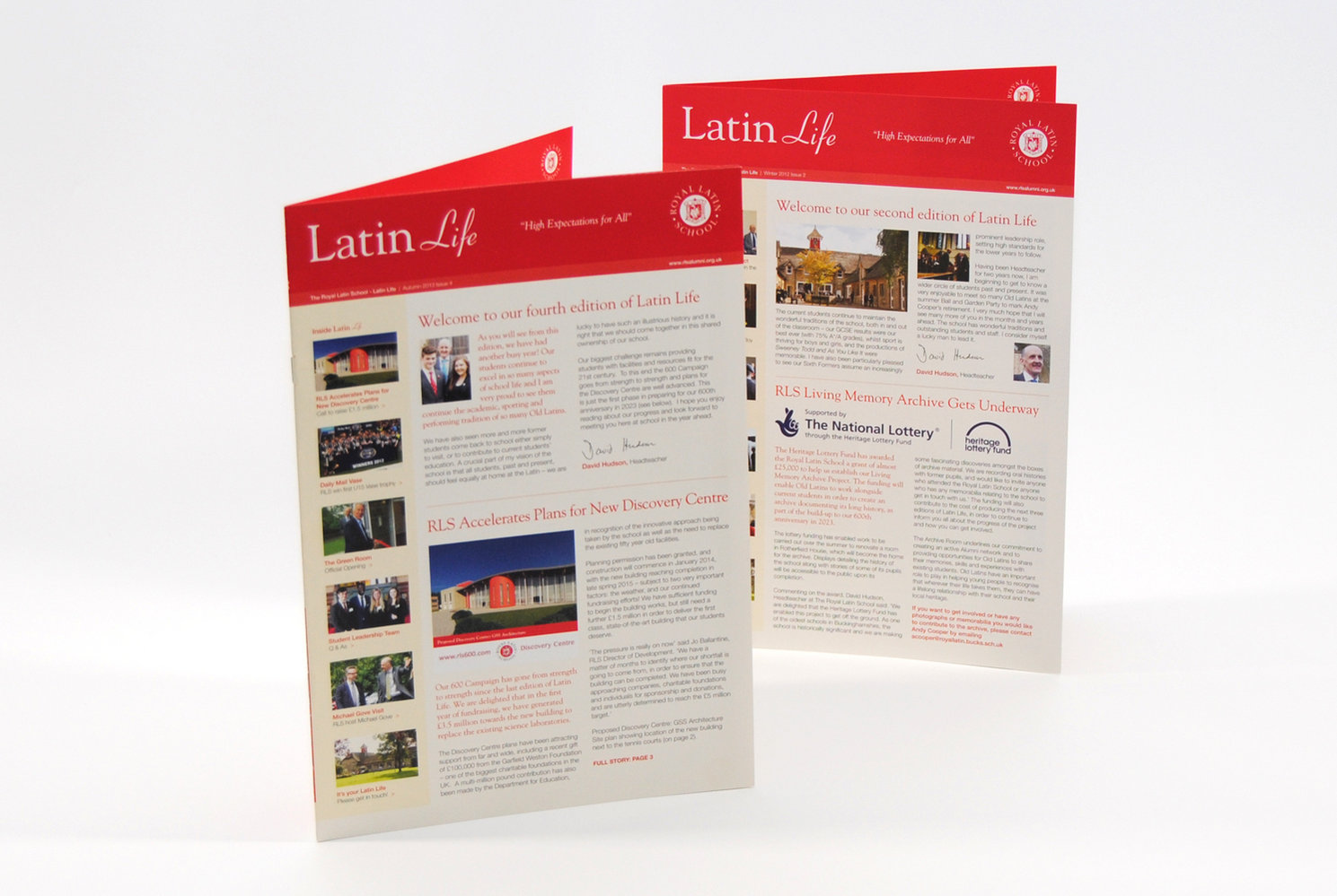 RLS Latin Life Newsletter Design front covers