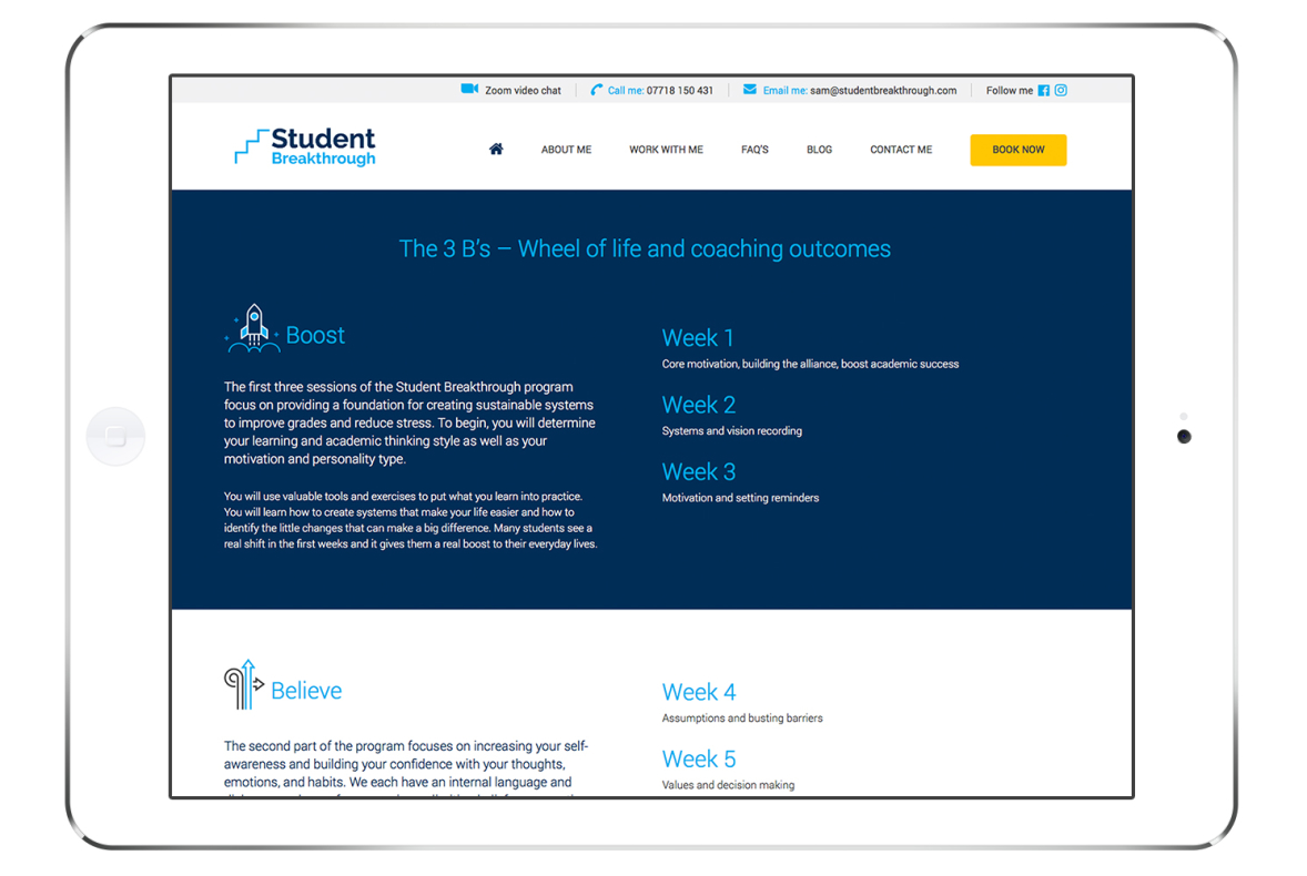 Website Design for Student Breakthrough