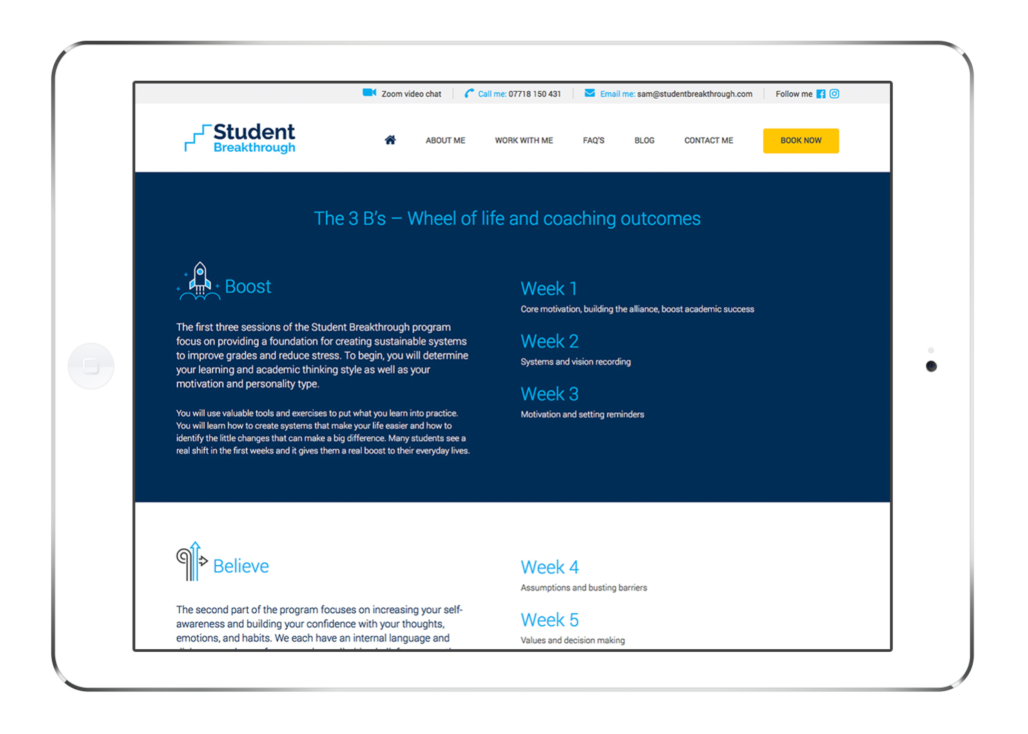 Website Design for Student Breakthrough