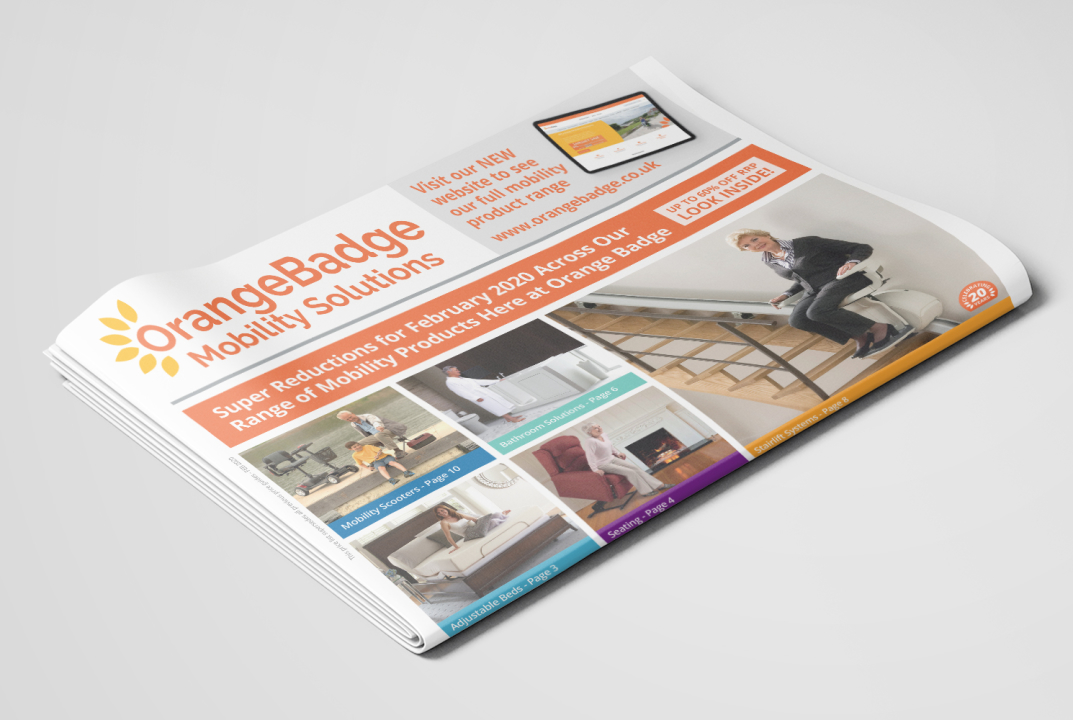 Newspaper Product Mailshot Design for Orange Badge Mobility Solutions