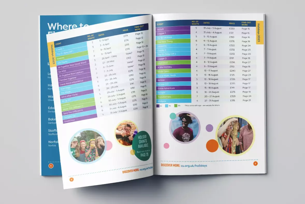 Scripture Union events programme 2023 events listing