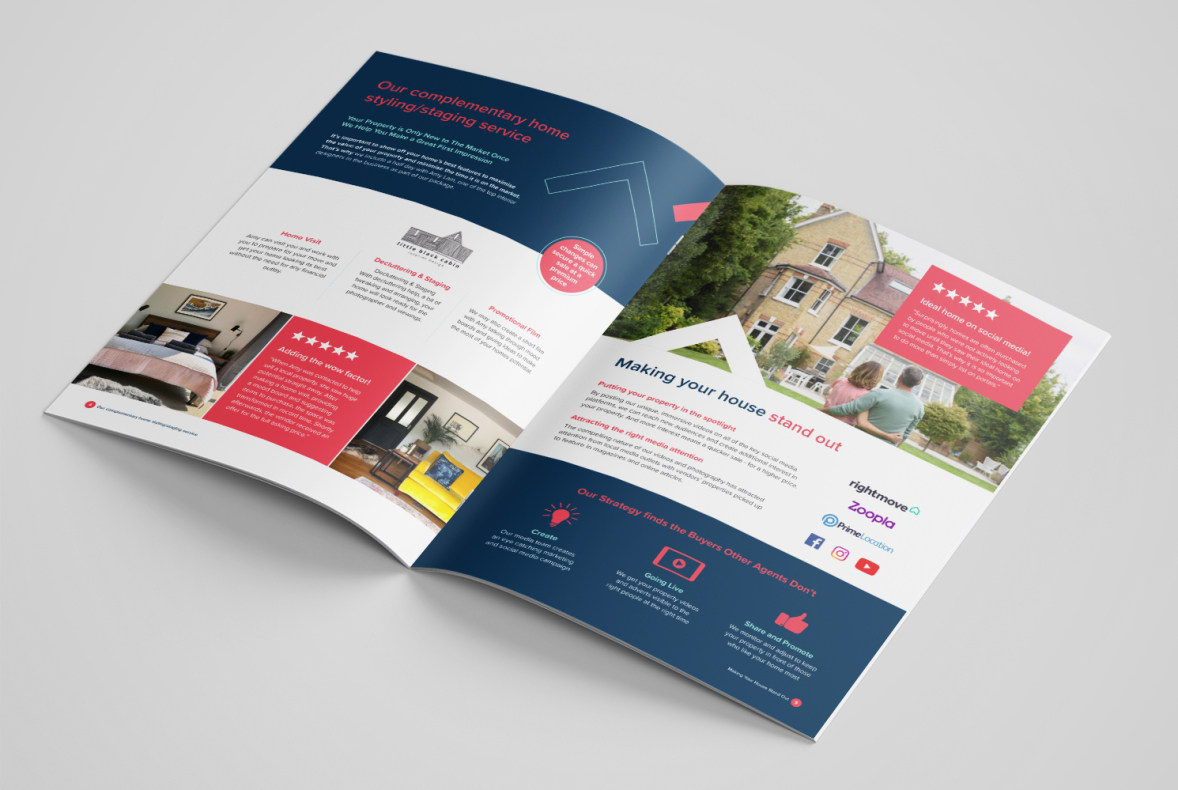 Brochure Design for Webb & James Estate Agents Middle Spread