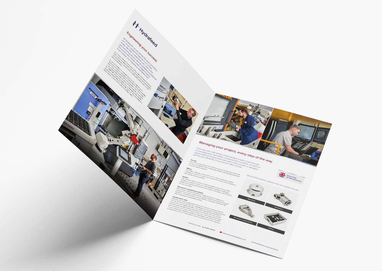 Brochure design for precision component manufacturer