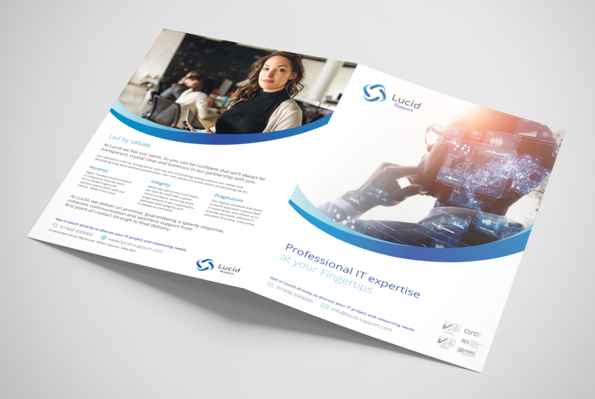 Lucid Support - Recruitment Brochure Design front and back cover