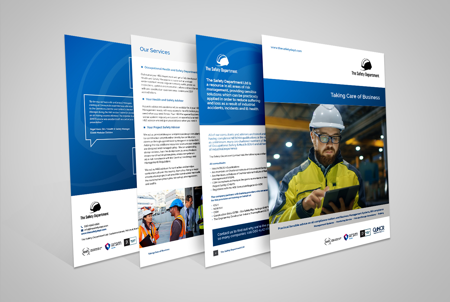 Digital brochure design for The Safety Department Ltd