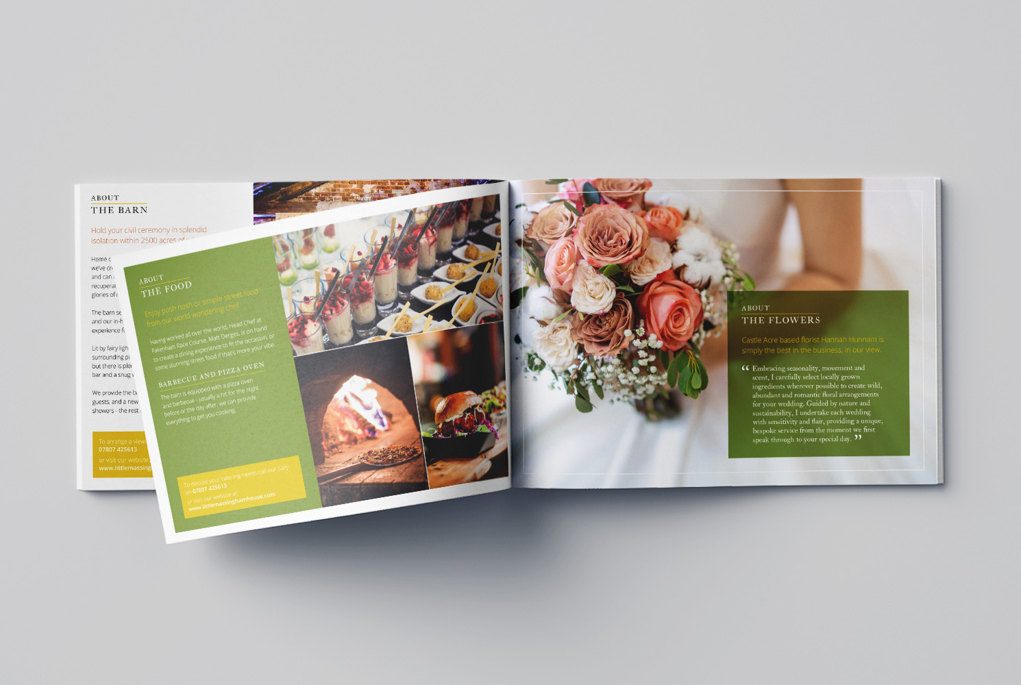 Little Massingham wedding brochure inner spread 3