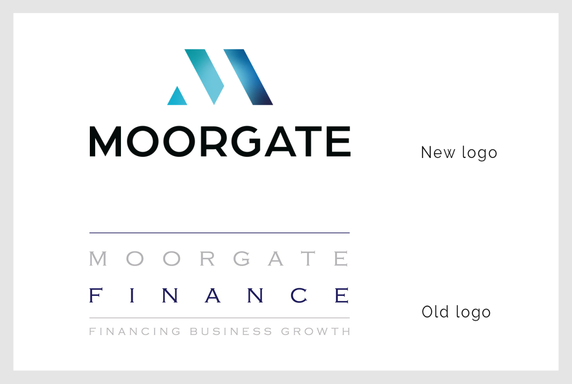 Moorgate Finance logo new and old