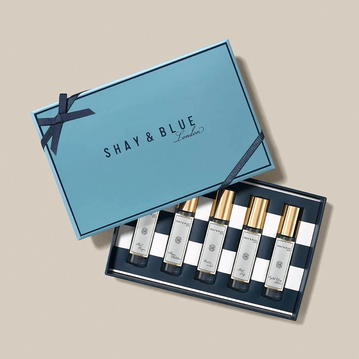 Five Fragrance Gift Box Packaging Design for Shay & Blue