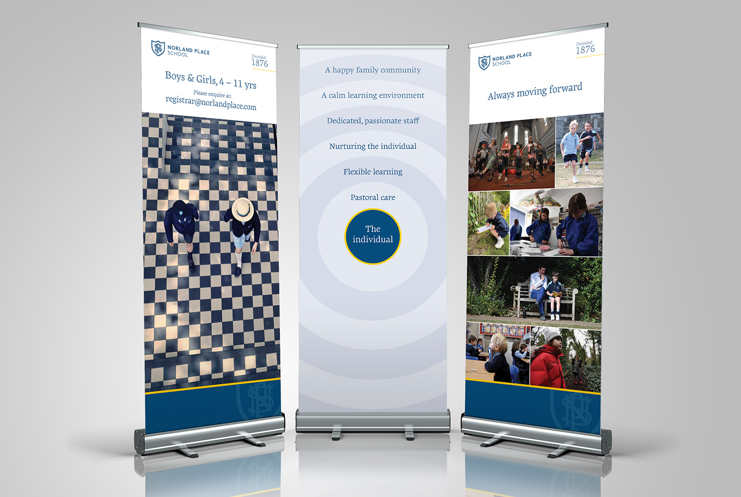 Norland Place School roller banners