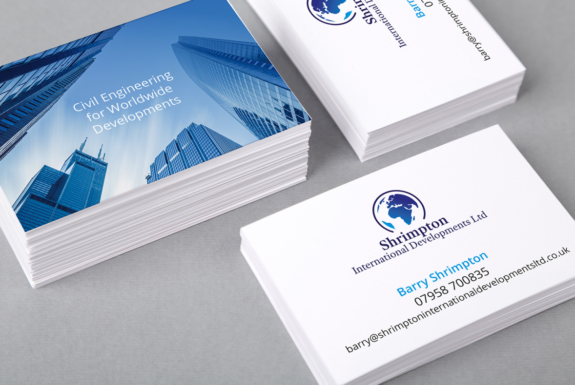 Shrimpton International Developments business card