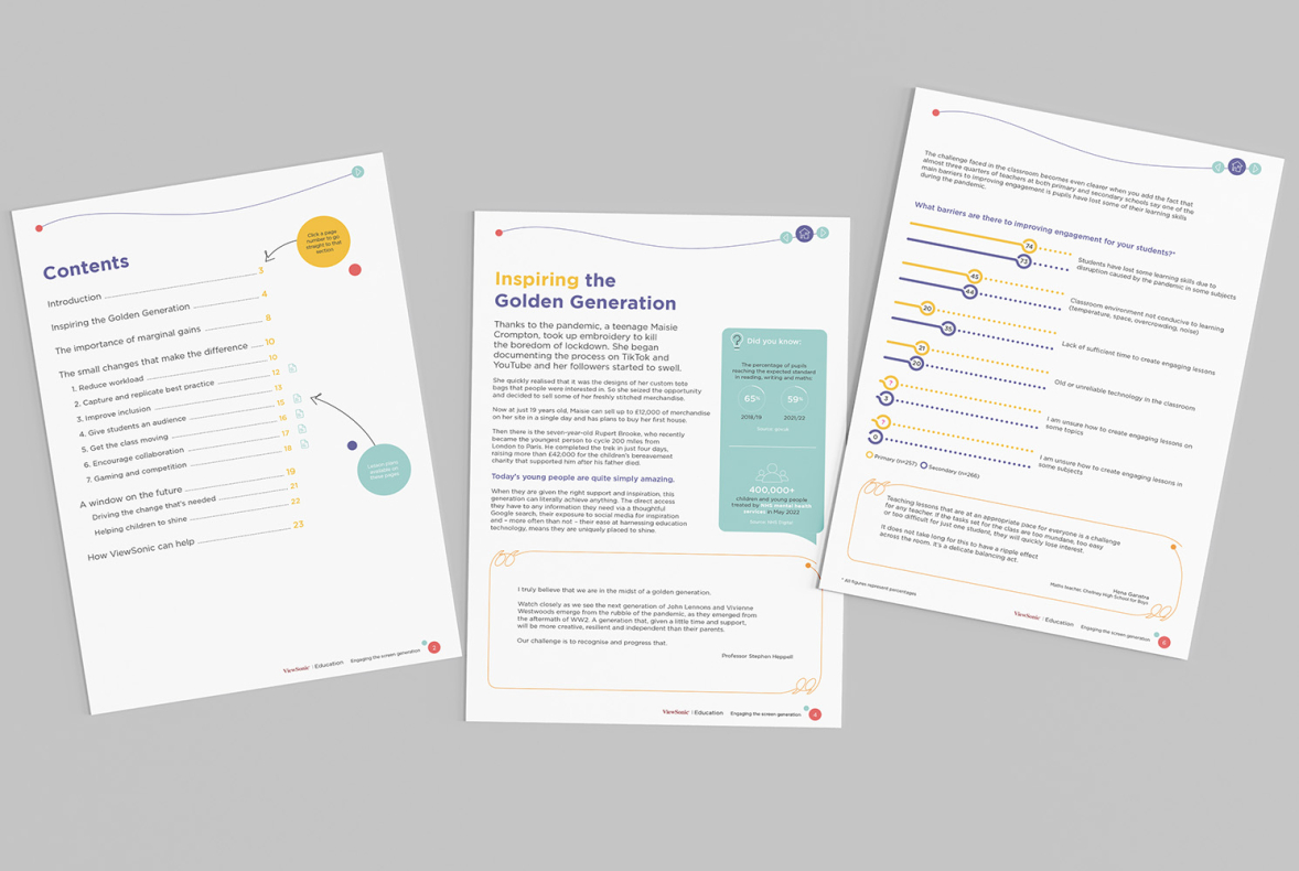 White paper A4 infographic sliders ViewSonic