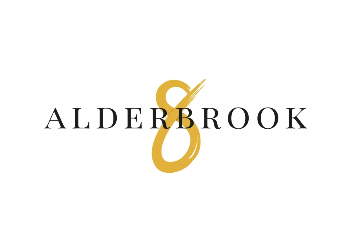 The logo for the Alderbrook Road property development on a white background