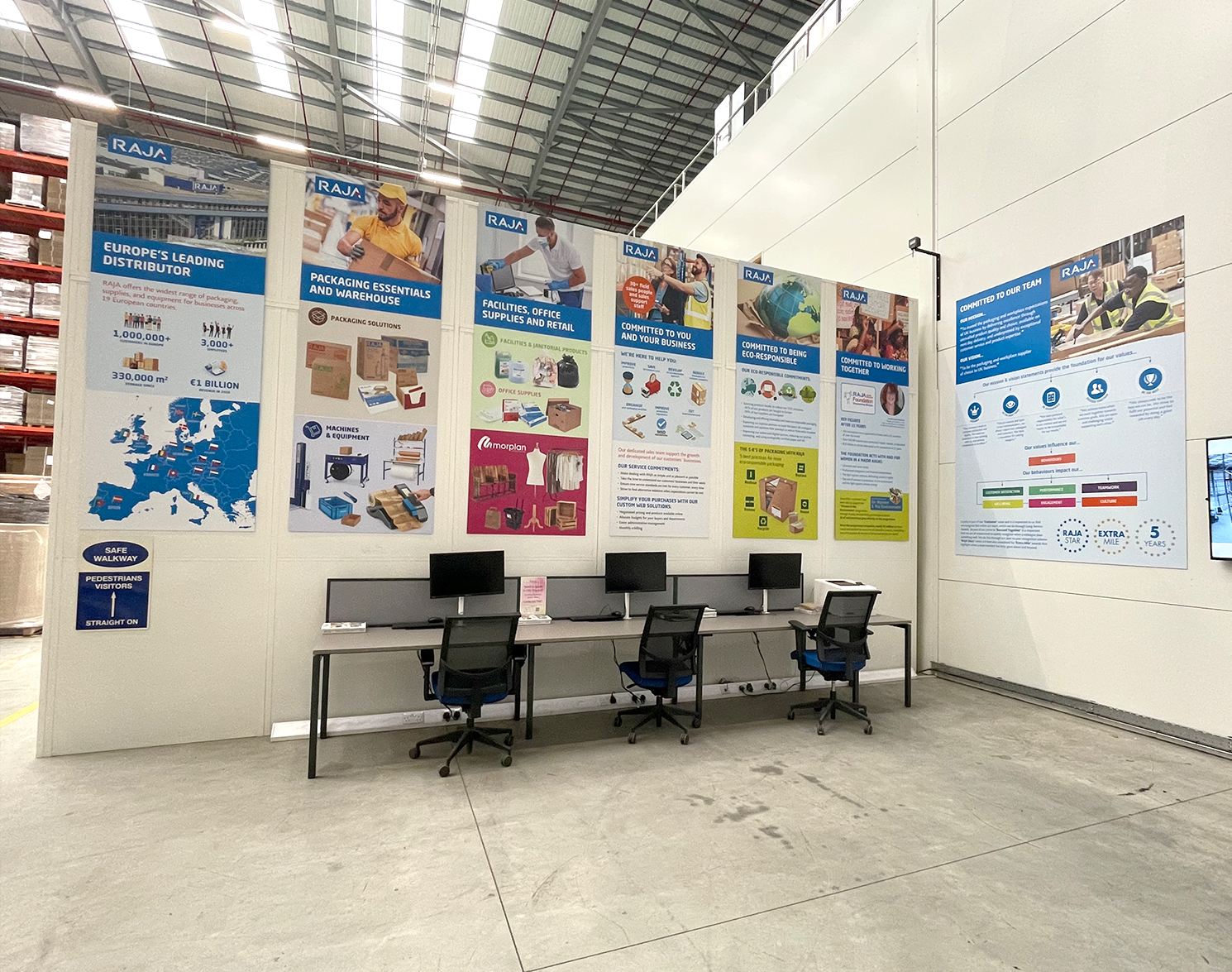 RAJA Warehouse Training Area Display Graphics Foamex PVC Panels