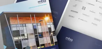 Mock up showing a close cropped detail of the MBA presentation folder