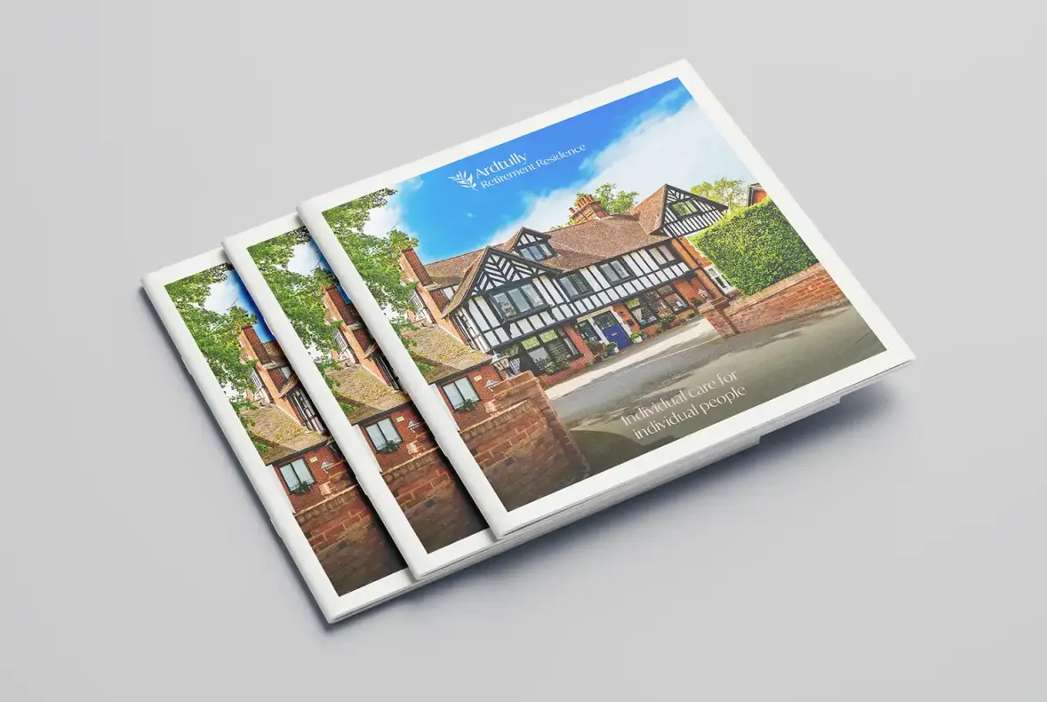 Mock up showing front cover of Ardtully brochure