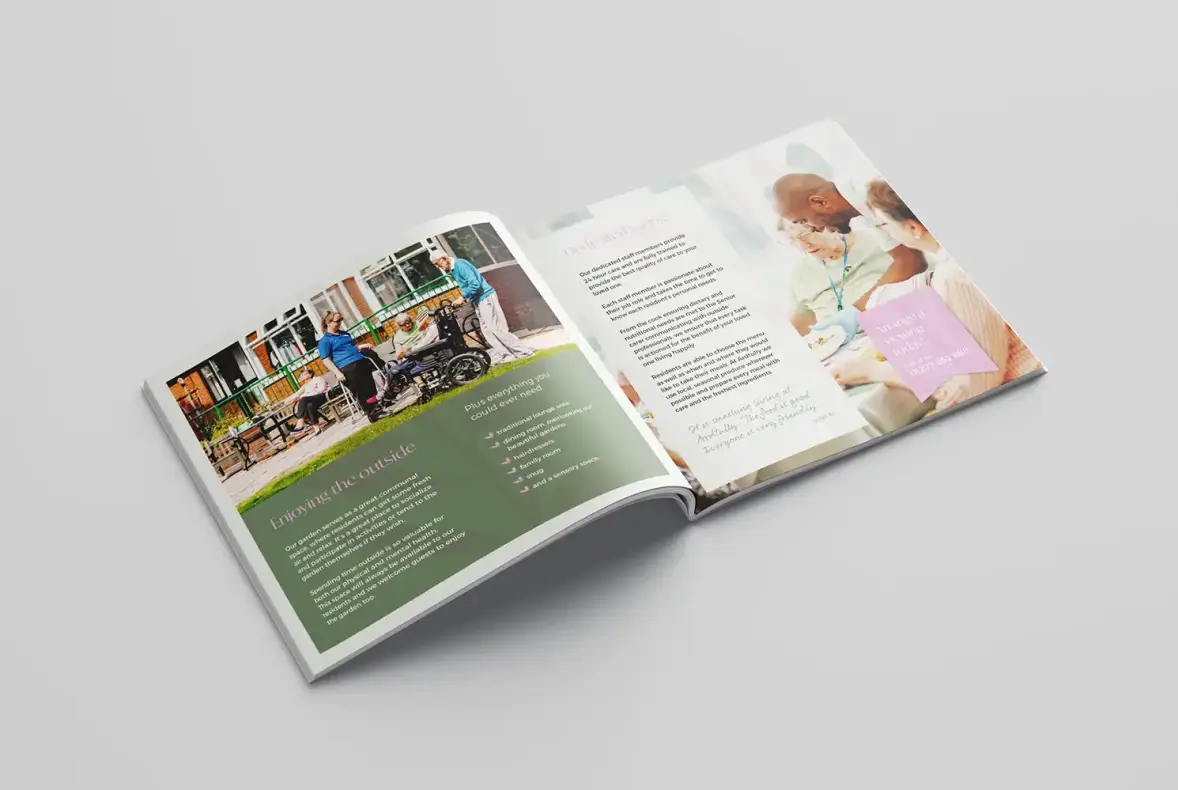 Mock up showing double page spread