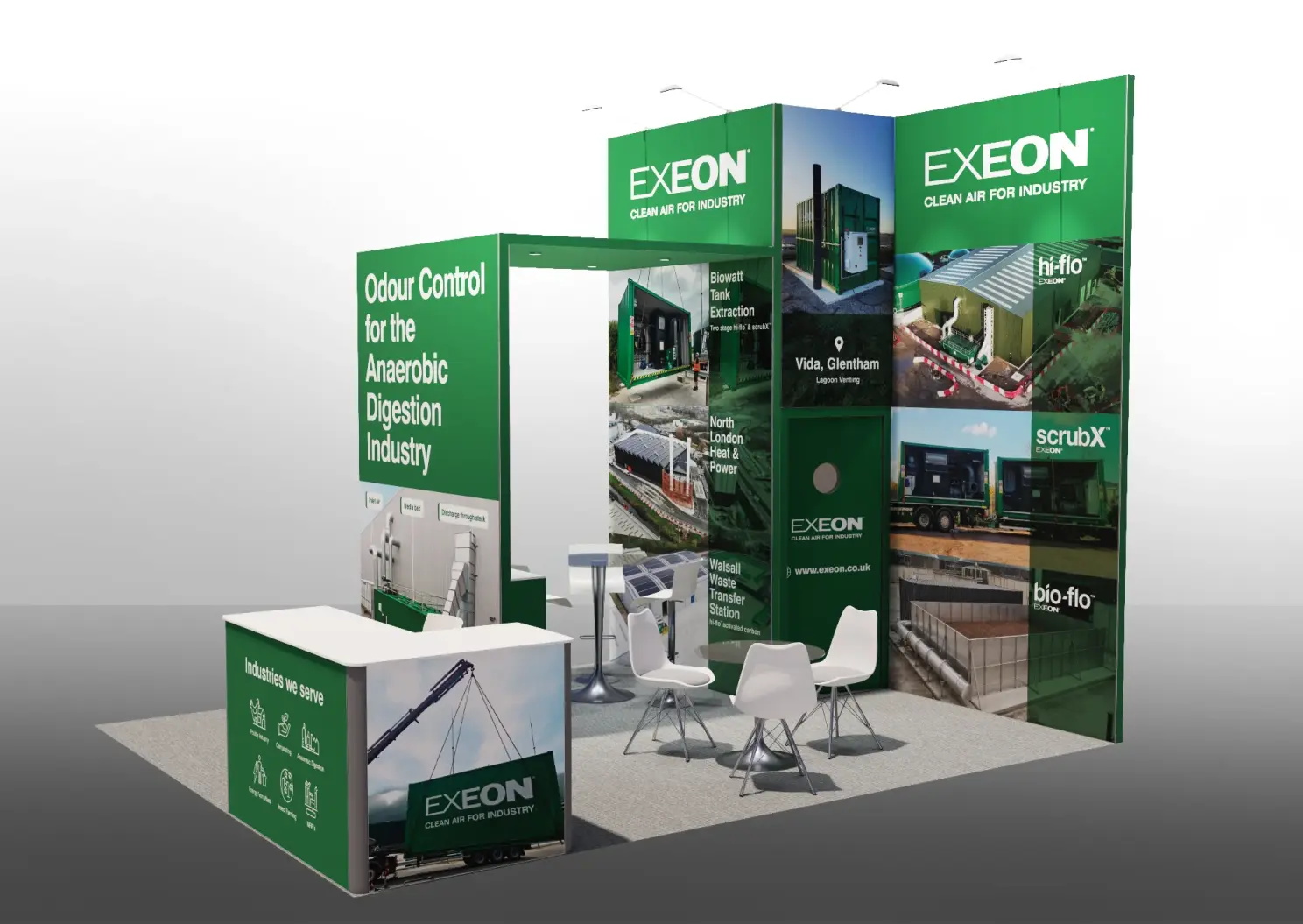 Mock up of Exeon exhibition stand