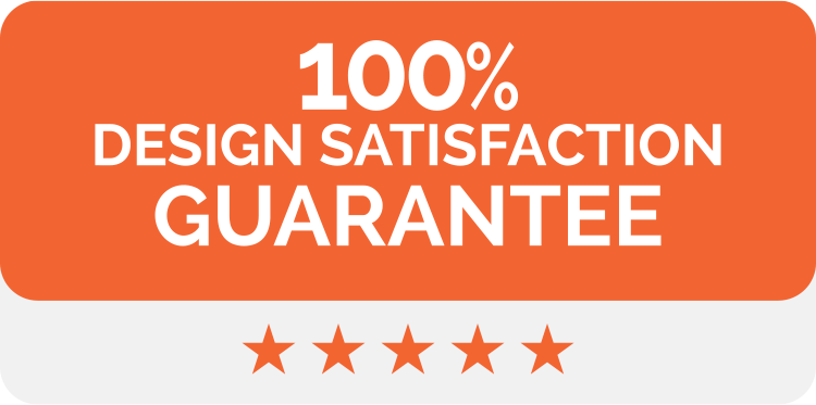 100 per cent Design Satisfaction Guaranteed on green background