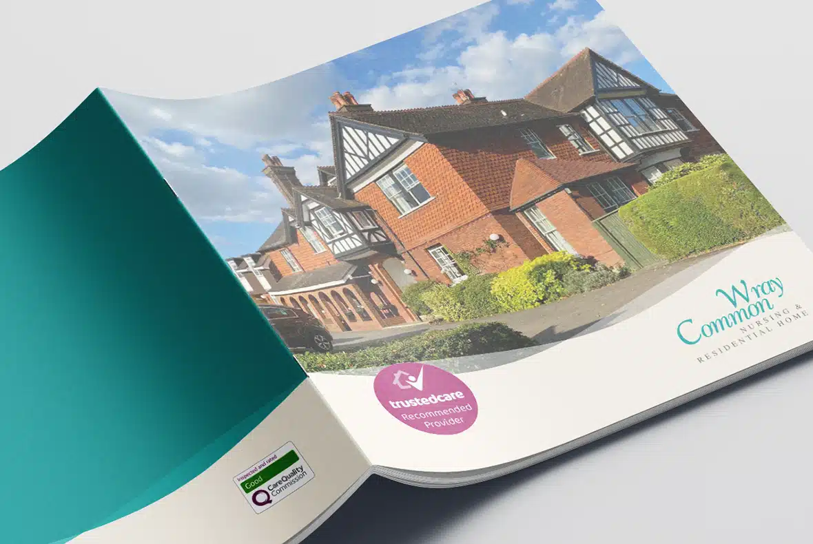 Wray Common Nursing & Residential Home brochure front and back cover design