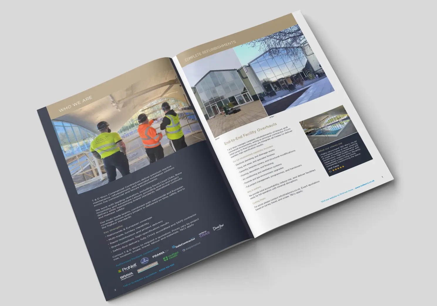 T&D Worx Commercial Contractors Brochure Design DPS-1